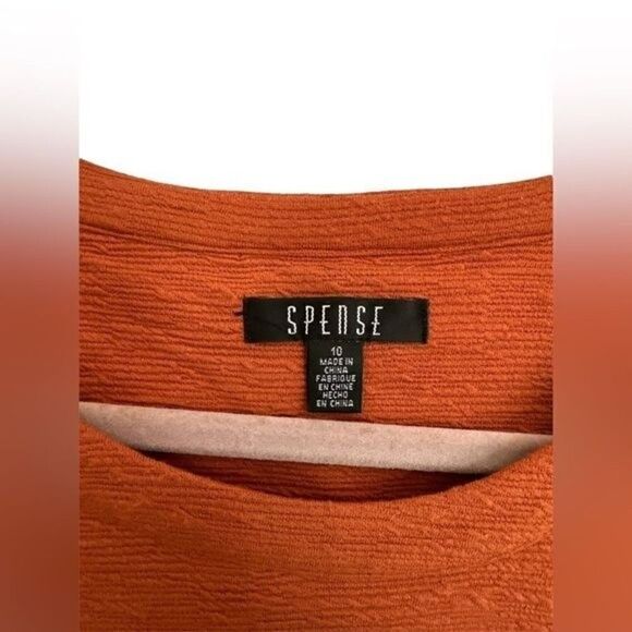 Spense knee length thick dress size 10 buttons on side short sleeves rust color - Picture 7 of 7